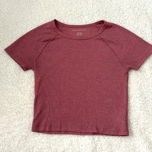 Pink American Eagle waffle knit shirt